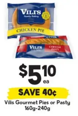 Drakes Vilis Gourmet Pies or Pasty offer