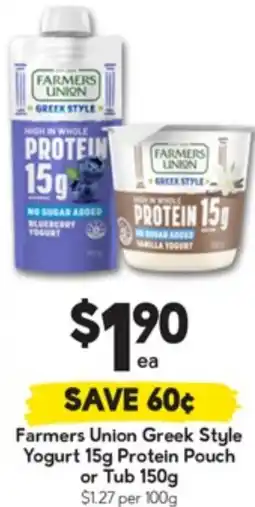 Drakes Greek Style Yogurt Protein Pouch or Tub offer
