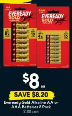 Drakes Eveready Gold Alkaline AA or AAA Batteries offer