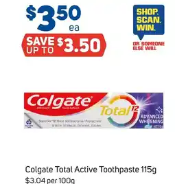 Foodland Colgate total active toothpaste offer
