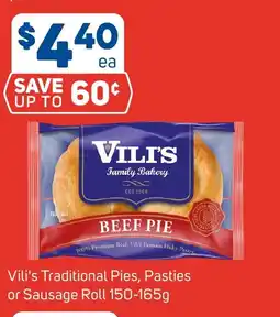 Foodland Vili's traditional pies, pasties or sausage roll offer
