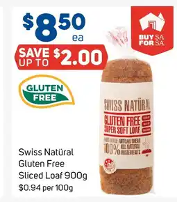 Foodland Swiss natüral gluten free sliced loaf offer