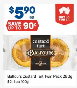 Foodland Balfours custard tart twin pack offer