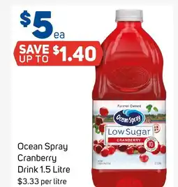 Foodland Ocean spray cranberry drink offer