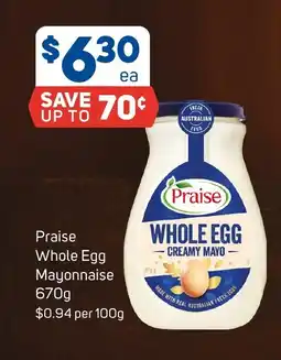 Foodland Praise whole egg mayonnaise offer