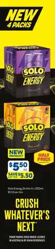 Foodland Solo energy drinks offer