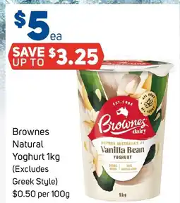 Foodland Brownes natural yoghurt offer