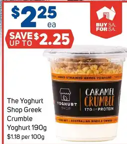 Foodland The yoghurt shop greek crumble yoghurt offer