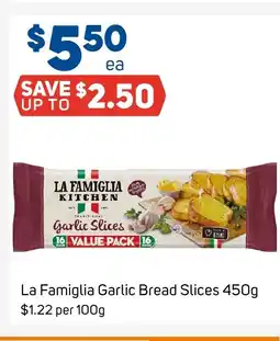 Foodland La famiglia garlic bread slices offer