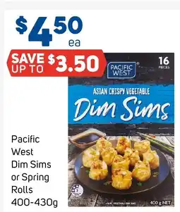 Foodland Pacific west dim sims or spring rolls offer