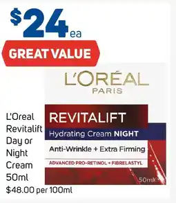 Foodland L'oreal revitalift day or night cream offer