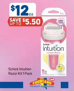 Foodland Schick intuition razor kit offer