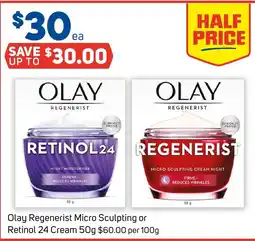 Foodland Olay regenerist micro sculpting or retinol 24 cream offer