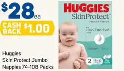 Foodland Huggies skin protect jumbo nappies offer