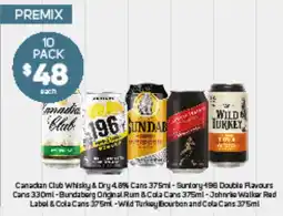 Foodland Wild turkey bourbon and cola cans offer