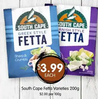 Spudshed South cape fetta varieties offer