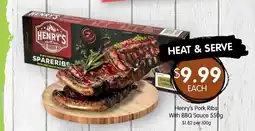 Spudshed Henry's pork ribs with bbq sauce offer