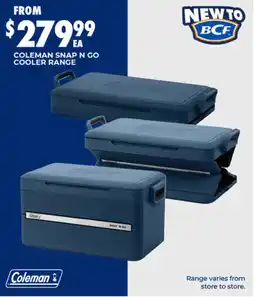 BCF Coleman snap n go cooler range offer