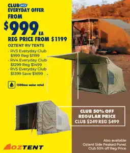 BCF Oztent rv tents offer