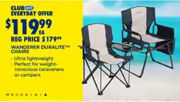 BCF Wanderer duralite chairs offer