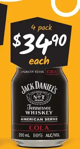 Cellarbrations Jack daniel's american serve offer