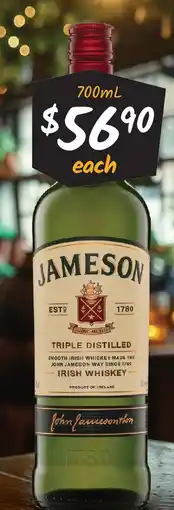 Cellarbrations Jameson irish whiskey offer