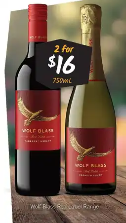 Cellarbrations Wolf blass red label range offer