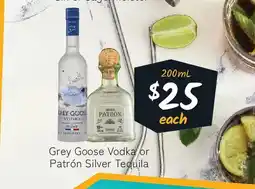 Cellarbrations Grey goose vodka or patrón silver tequila offer
