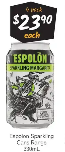 Cellarbrations Espolon sparkling cans range offer