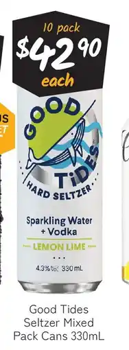 Cellarbrations Good tides seltzer mixed pack cans offer