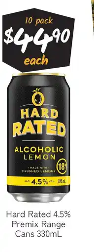 Cellarbrations Hard rated 4.5% premix range cans offer