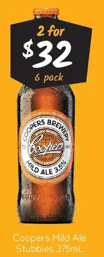 Cellarbrations Coopers mild ale stubbies offer
