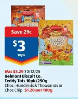 ALDI Belmont biscuit co. teddy tots offer