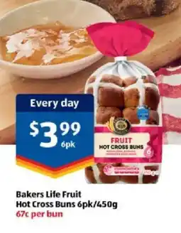 ALDI Bakers life fruit hot cross buns offer
