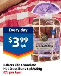 ALDI Bakers life chocolate hot cross buns offer