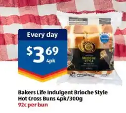 ALDI Bakers life indulgent brioche style hot cross buns offer