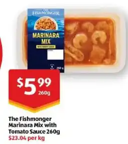 ALDI The fishmonger marinara mix with tomato sauce offer