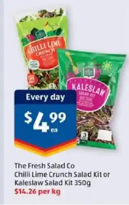 ALDI The fresh salad co chilli lime crunch salad kit or kaleslaw salad kit offer