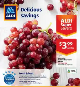 ALDI Australian red seedless grapes offer