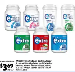 Campbells Wholesale Wrigly's extra gum bottle or extra white offer