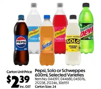 Pepsi carton unit price pepsi, solo or schweppes
