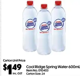 Campbells Wholesale Cool ridge spring water offer