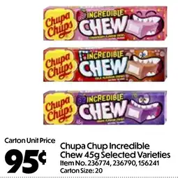 Campbells Wholesale Chupa chup incredible chew offer