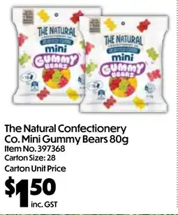 Campbells Wholesale The natural confectionery co. mini gummy bears offer