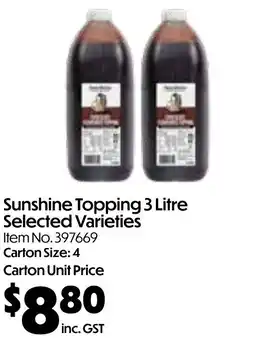 Campbells Wholesale Sunshine topping offer