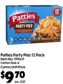 Campbells Wholesale Patties party pies offer