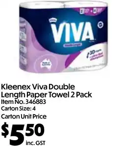 Campbells Wholesale Kleenex viva double length paper towel offer