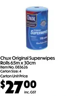 Campbells Wholesale Chux original superwipes rolls offer