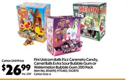 Campbells Wholesale Fini unicorn balls fizz caramelo candy, camel balls extra sour bubble gum or watermelon bubble gum offer