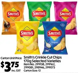 Campbells Wholesale Smith's crinkle cut chips offer